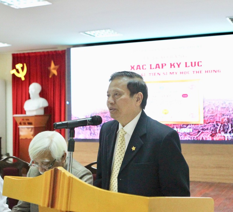 Tiến sĩ Lê Doãn Hợp – Nguyên Bộ trưởng Bộ Thông tin Truyền thông, Chủ tịch Hội đồng Xác lập Tổ chức Kỷ lục Việt Nam phát biểu tại sự kiện.