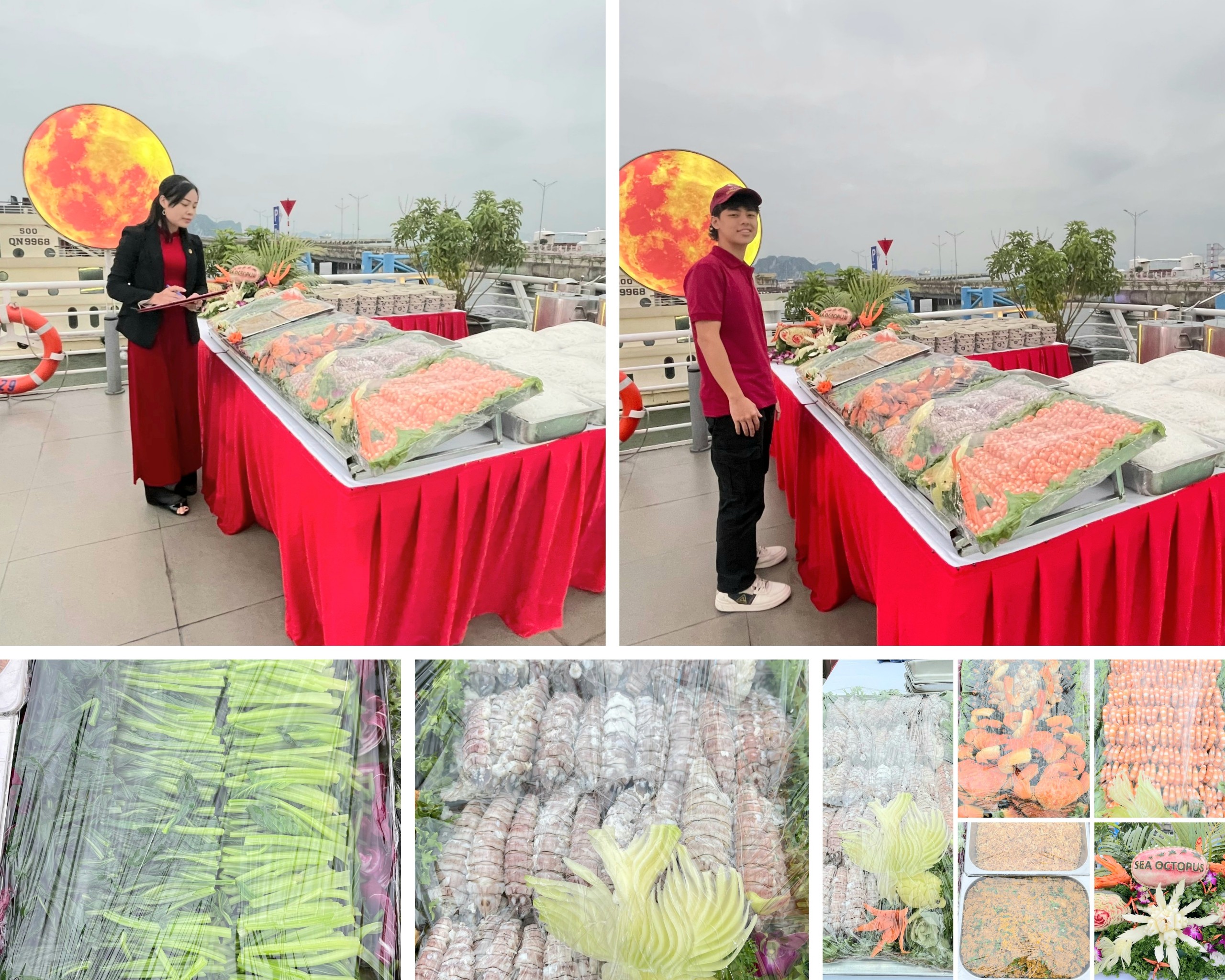 Đại diện Tổ chức Kỷ lục Việt Nam thẩm định trực tiếp các nguyên vật liệu thwucj hiện bát bán Cù Kỳ.
