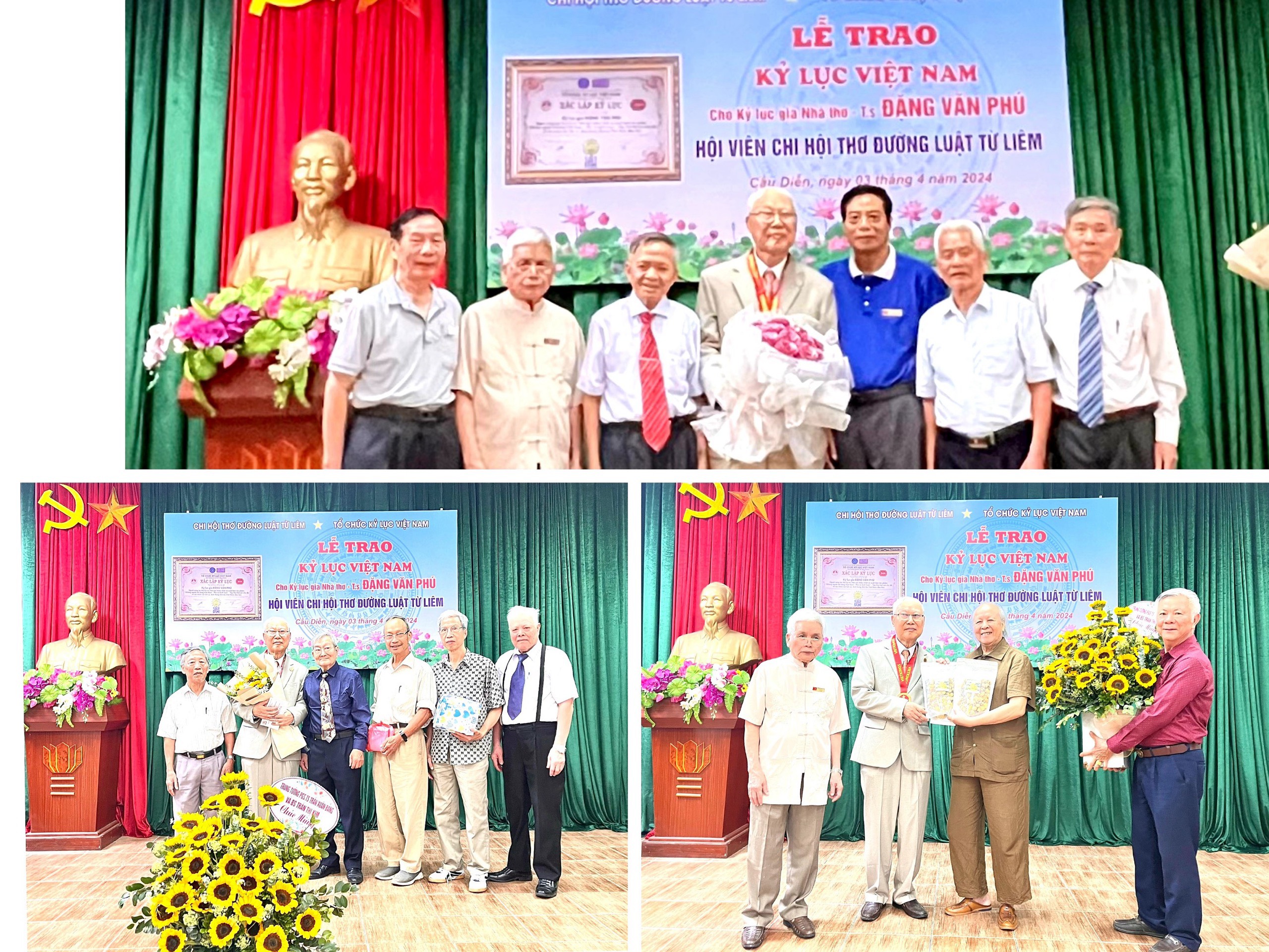 Bạn bè và người thân tặng hoa chúc mừng TS. KLG. Đặng Văn Phú.