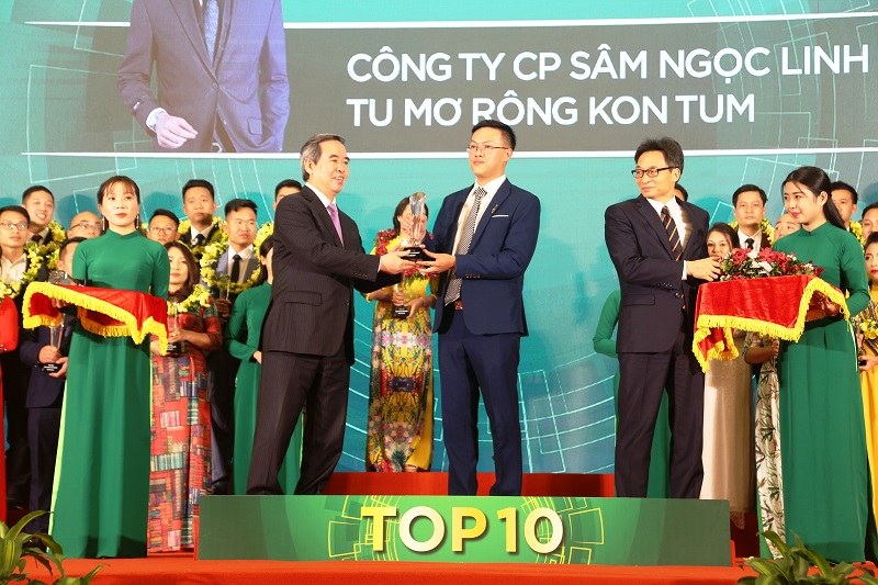 Anh Trần Đức An – Tổng Giám đốc Công ty Cổ phần Sâm Ngọc Linh lọt Top 10 Doanh nhân trẻ khởi nghiệp xuất sắc 2019.