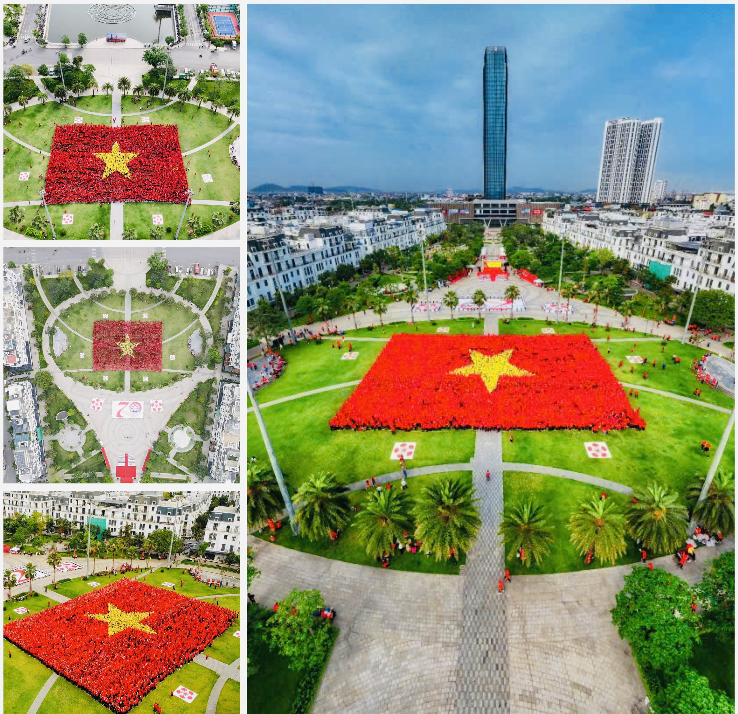 Hình ảnh Quốc Kỳ Việt Nam được xếp từ gần 7000 người.