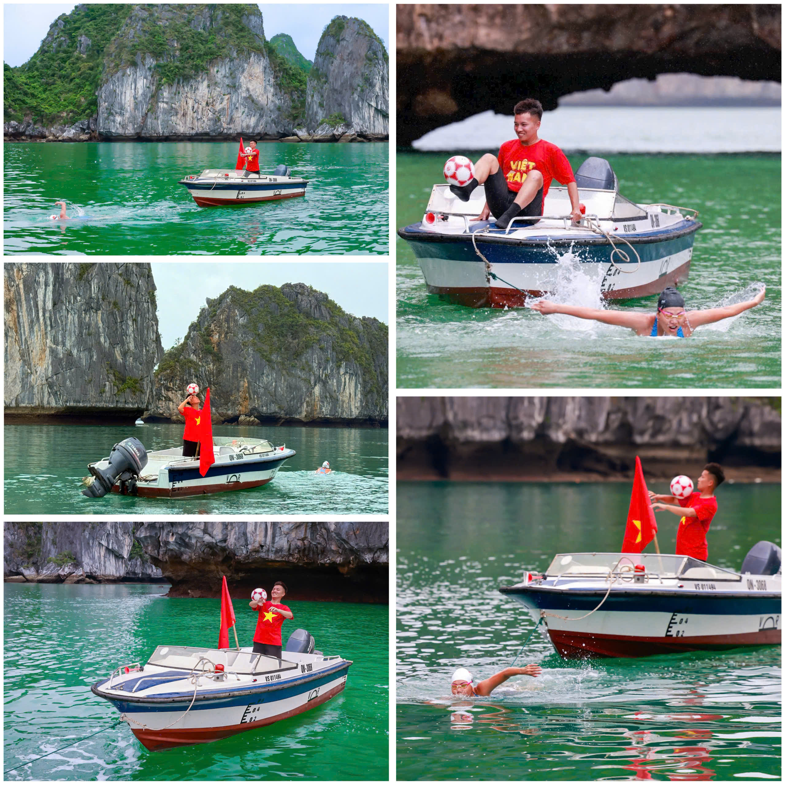 Kim Phúc kết hợp nhiều hình thức trình diễn khác nhau như tâng bằng chân, xoay bóng bằng tay, đầu, vai...